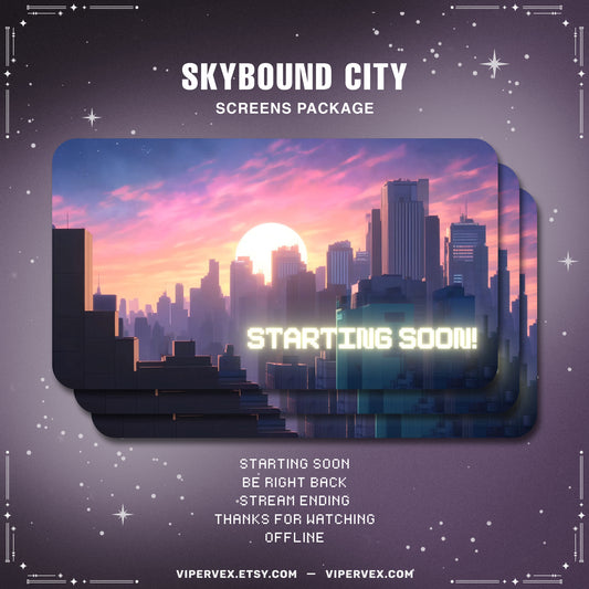 Animated Twitch Overlay Screens Sky Bound