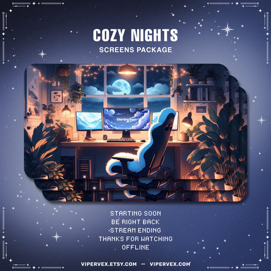 Animated Twitch Layout Scenes Cozy