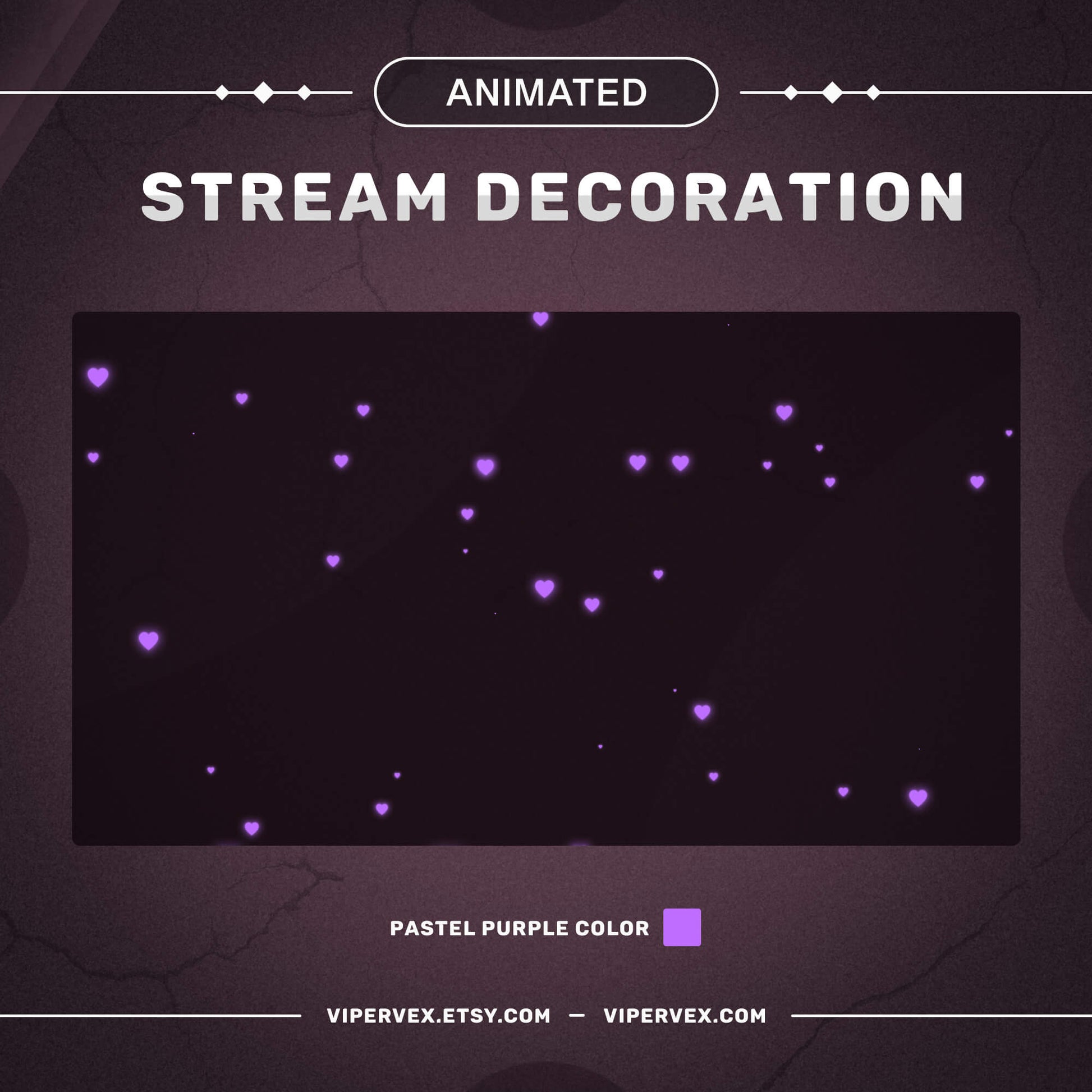 Animated Hearts Stream Decoration | Valentine's Day Hearts For Streamers and Vtubers | Twitch Stream Decoration | Twitch Overlay