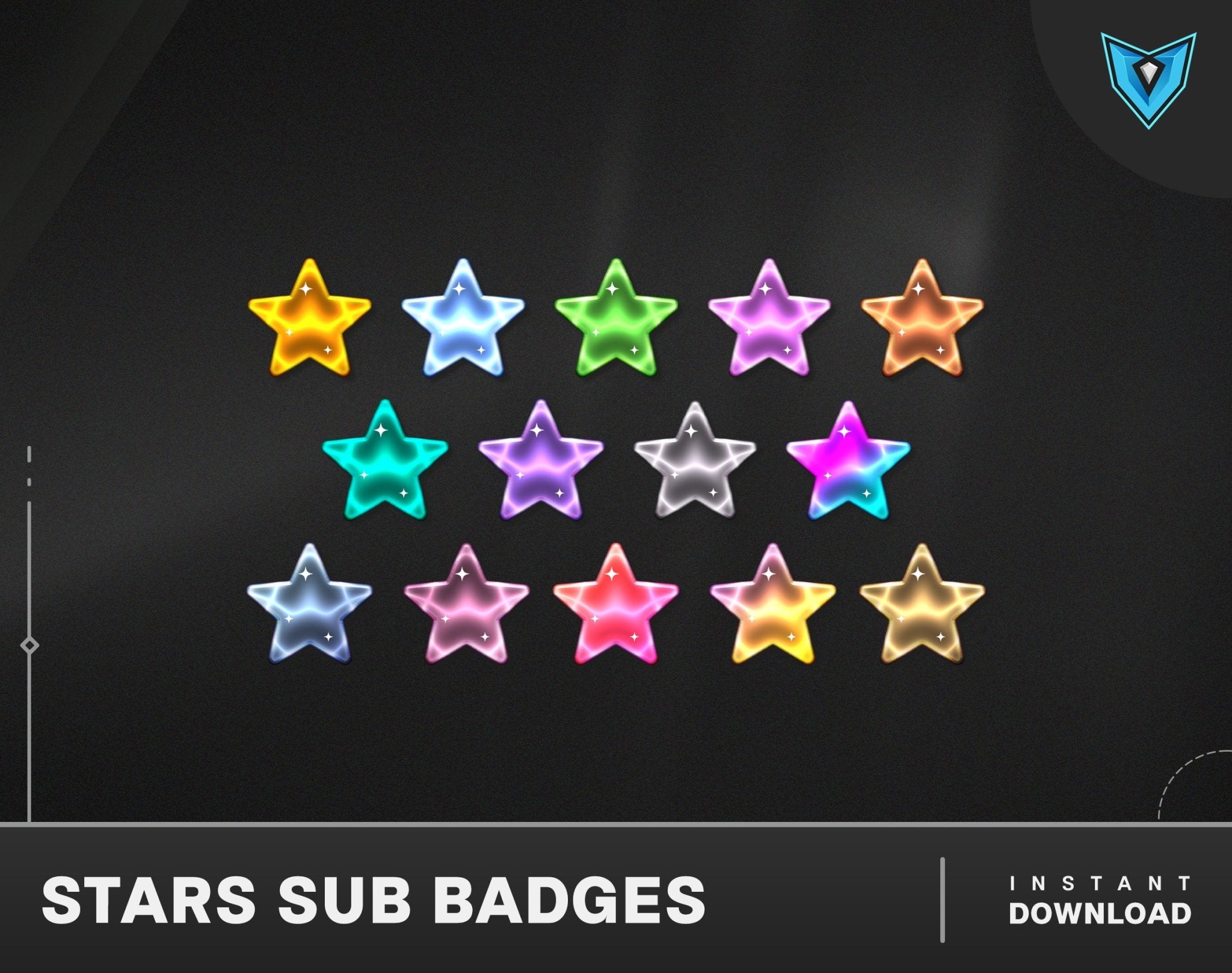 Stars Twitch Badges - Gaming Visuals