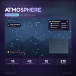 Animated Twitch snow weather overlay over a stream scene with a live chat vote card