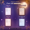 The four cafe themes: Dream, Sakura, Midnight and Galaxy