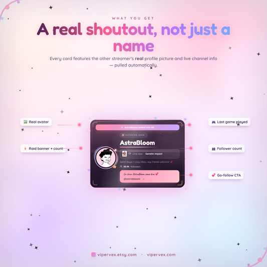 Twitch Raid Alert Auto Shoutout Widget