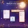 Four layouts for the same widget: corner, bar, side rail and mini badge