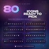 The eighty icons available for labelling poll options