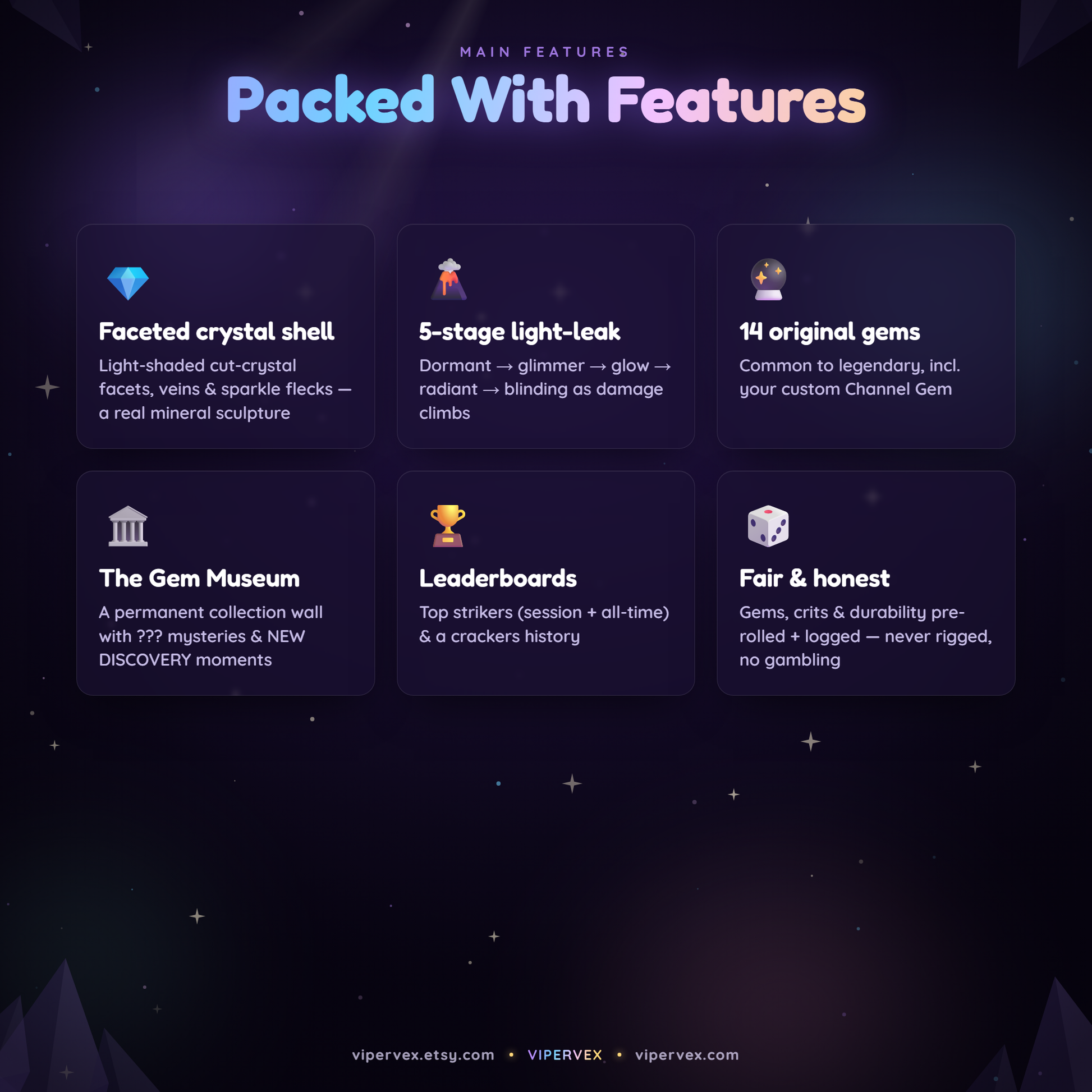 Crack-open features including damage modes, critical hits and seeded fractures