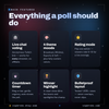 Feature list for the Twitch poll overlay including live bars and automatic winner