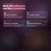 Feature grid for the Twitch birthday widget: automatic celebrations, chat commands, themes, timezone handling and safety modes