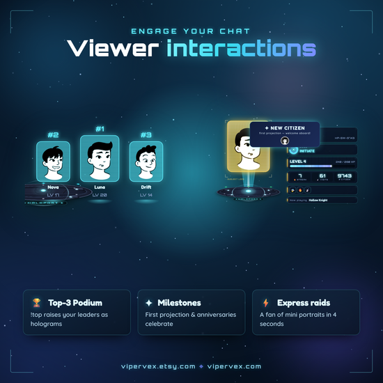 Viewers checking in and being projected, with a queue for back-to-back arrivals