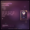 Chat command list for check-in, profile, leaderboard, cosmetics and moderator XP tools
