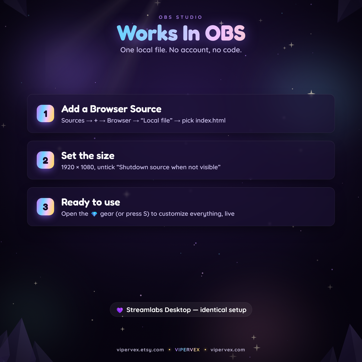 Adding the geode widget as a browser source in OBS Studio