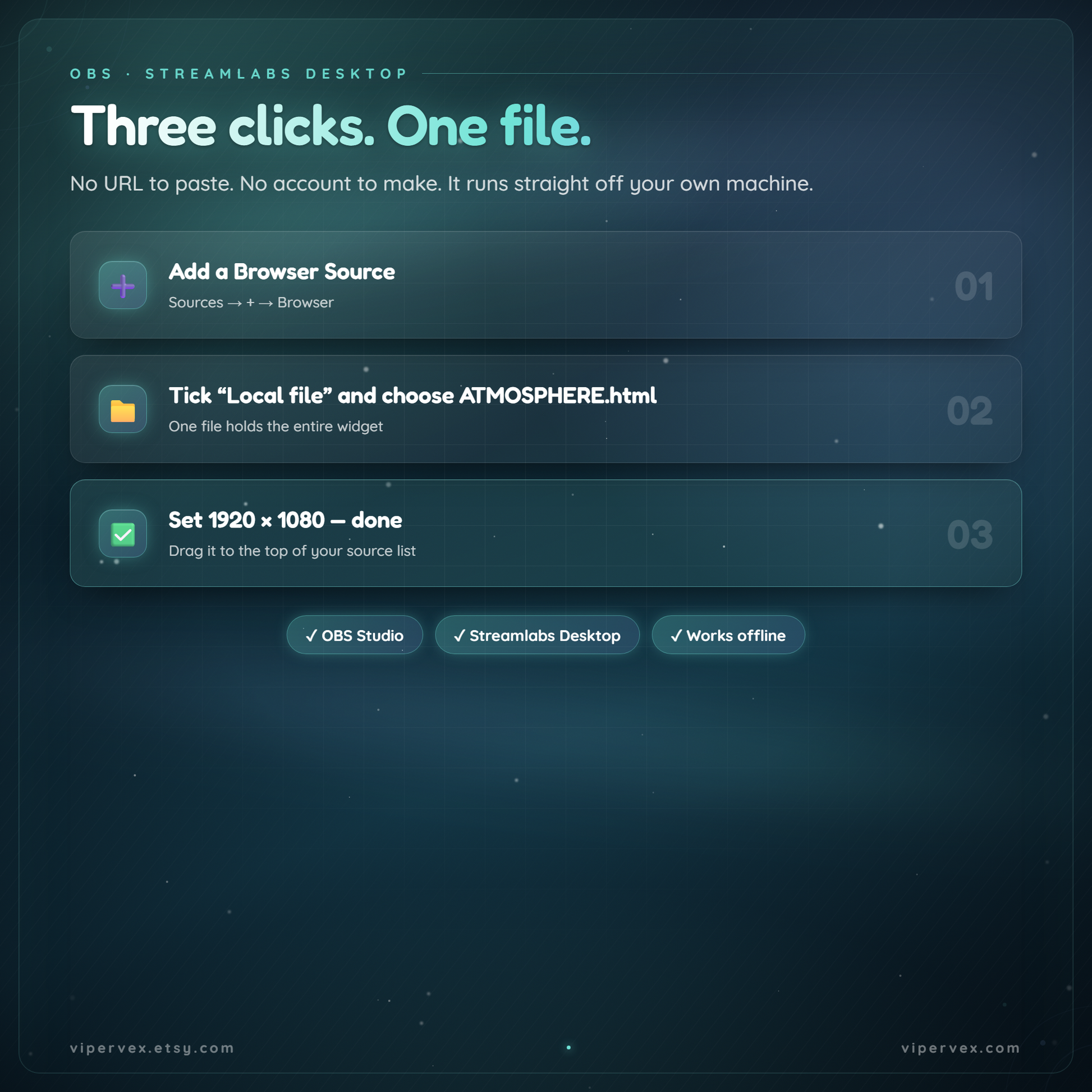 OBS Studio and Streamlabs setup using a single local HTML file as a browser source