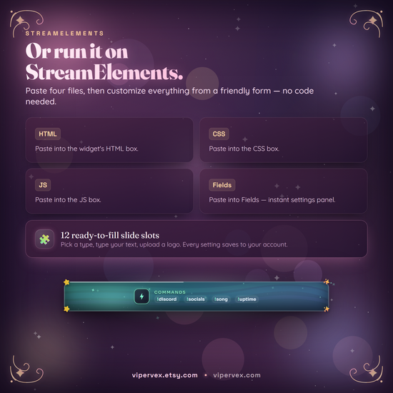 Setting up the social bar in StreamElements using the Fields panel