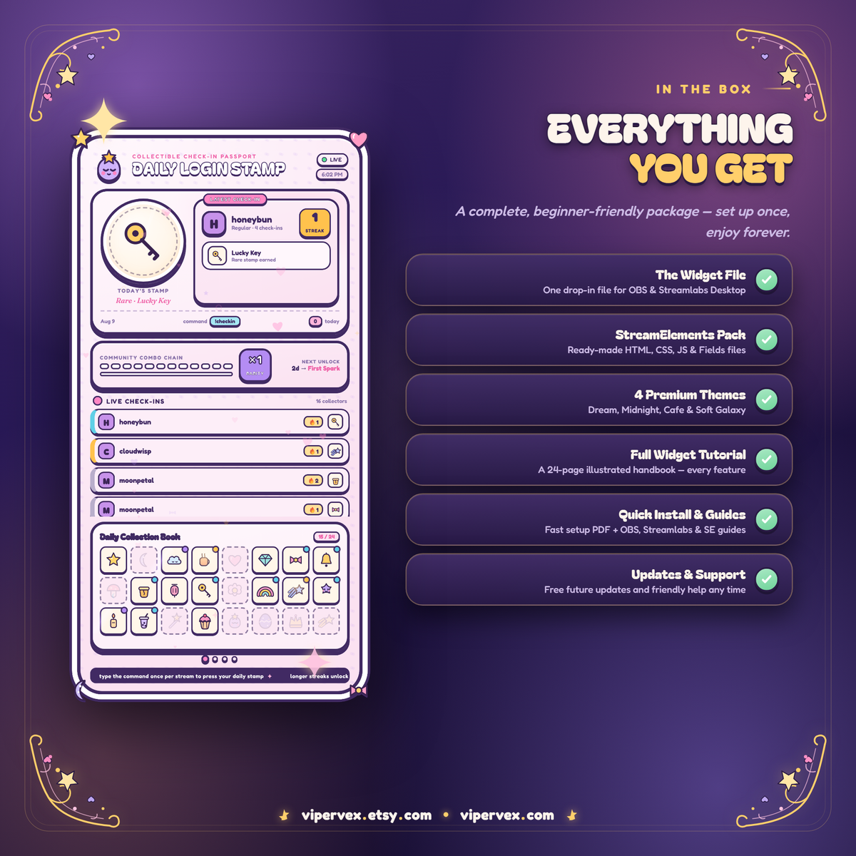 Download contents: twelve numbered folders of widget files, guides and previews