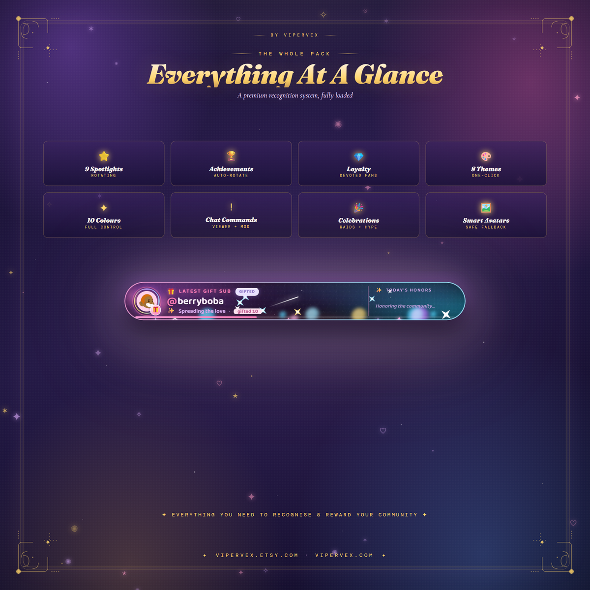 Full feature summary of the community spotlight bar