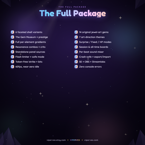Full feature summary of the geode crack-open widget