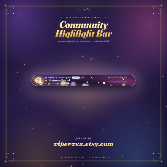 ViperVex branding card for the community spotlight bar stream widget