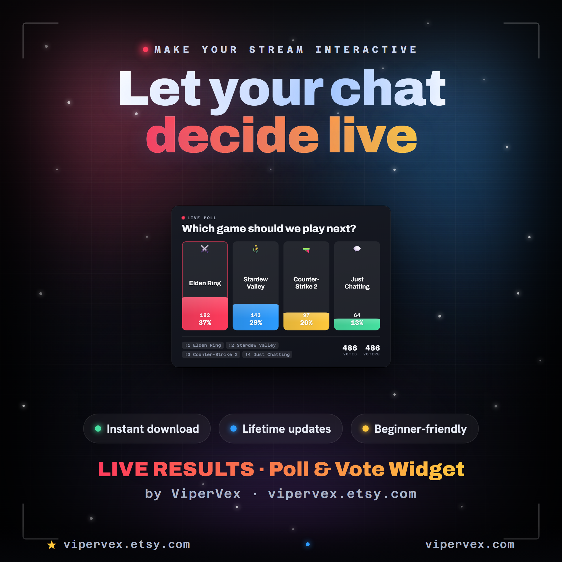 Live Results Poll widget by ViperVex closing card