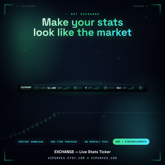 ViperVex branding card for the stream stats ticker bar widget