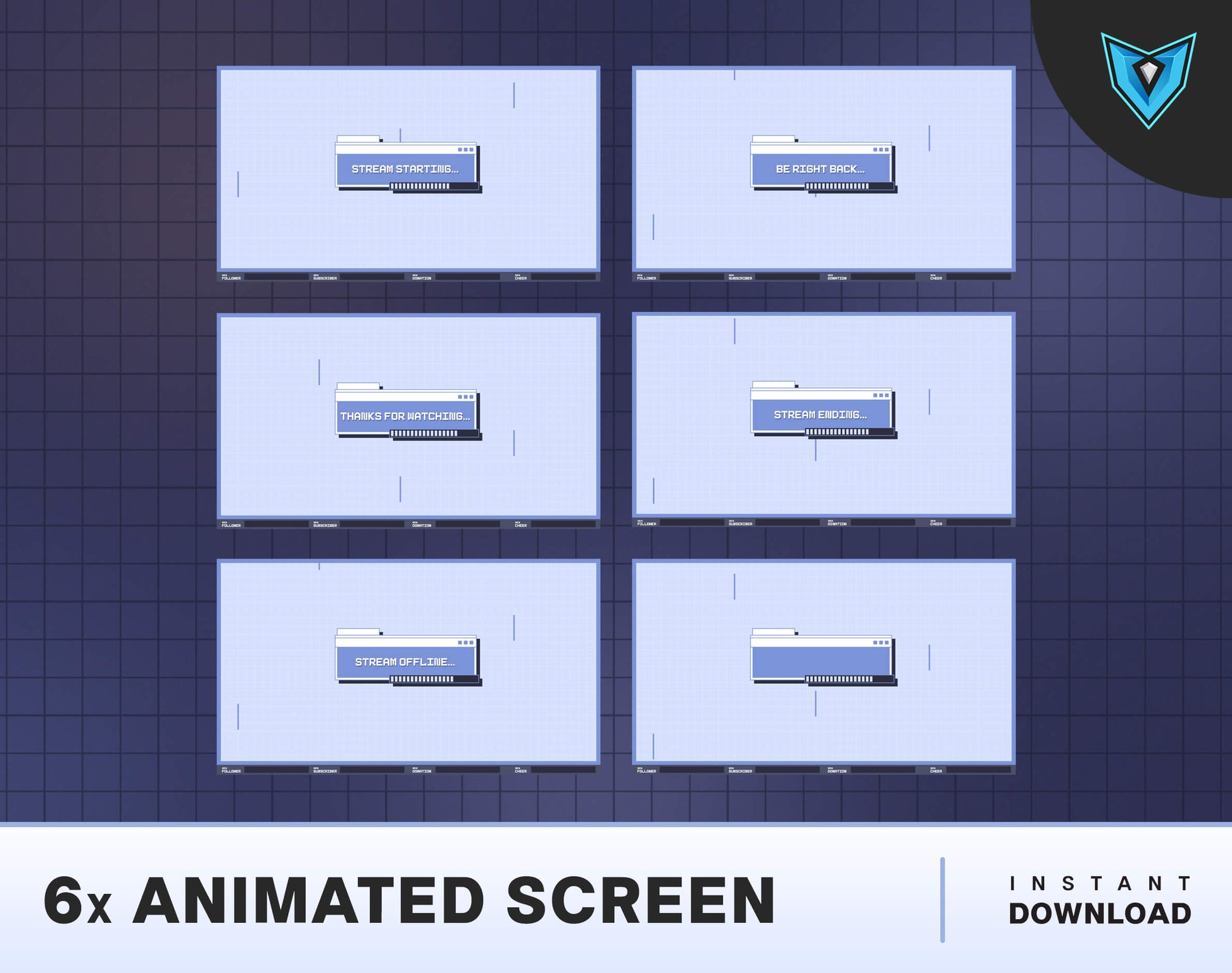 Animated Twitch Overlay Lofi Kawaii Windows Customizable -  in