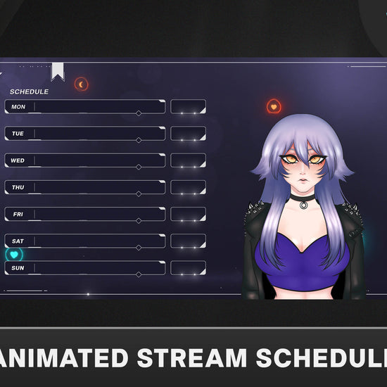 stream package, twitch overlay, schedule template, Stream Schedule