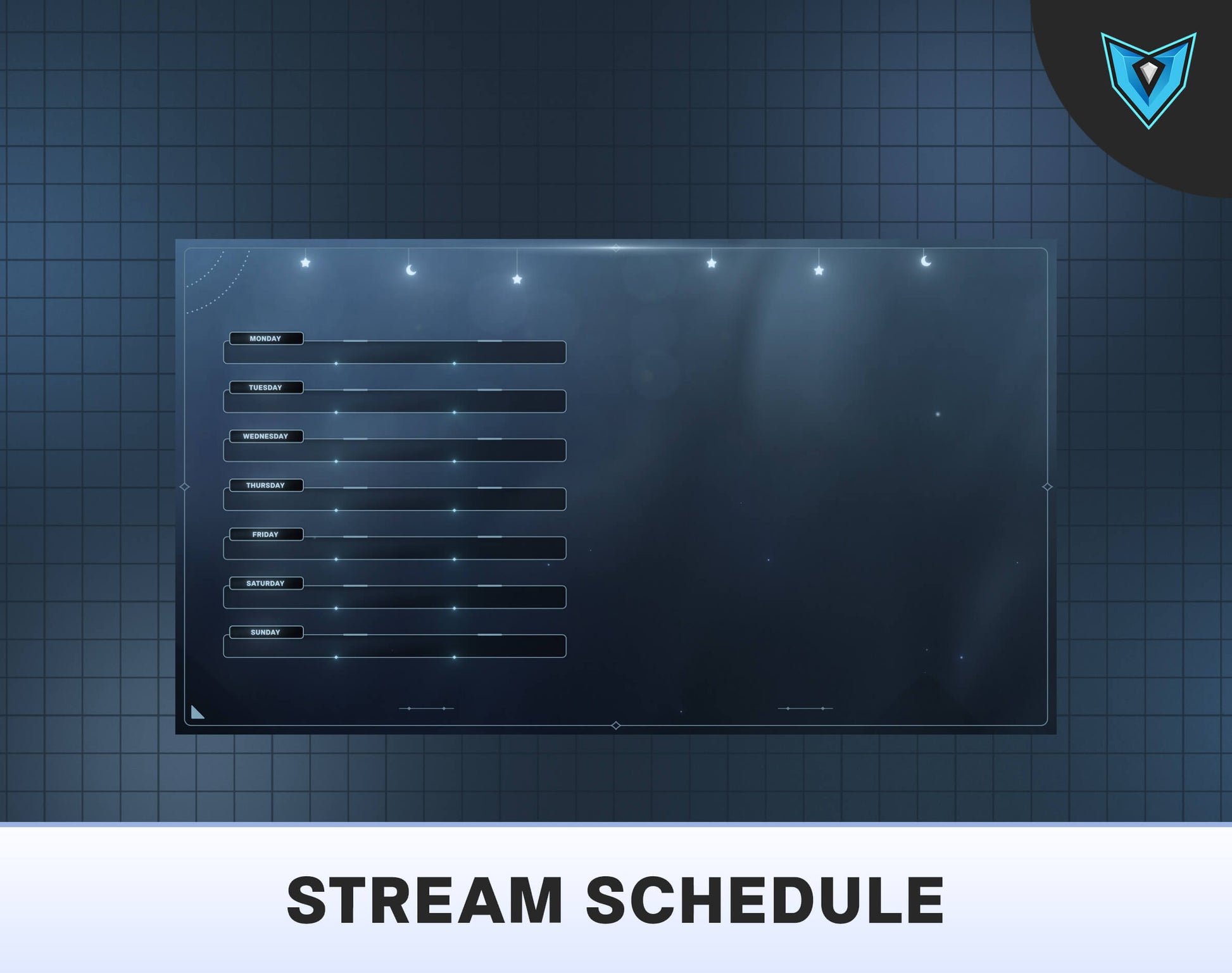 stream package, twitch overlay, schedule template