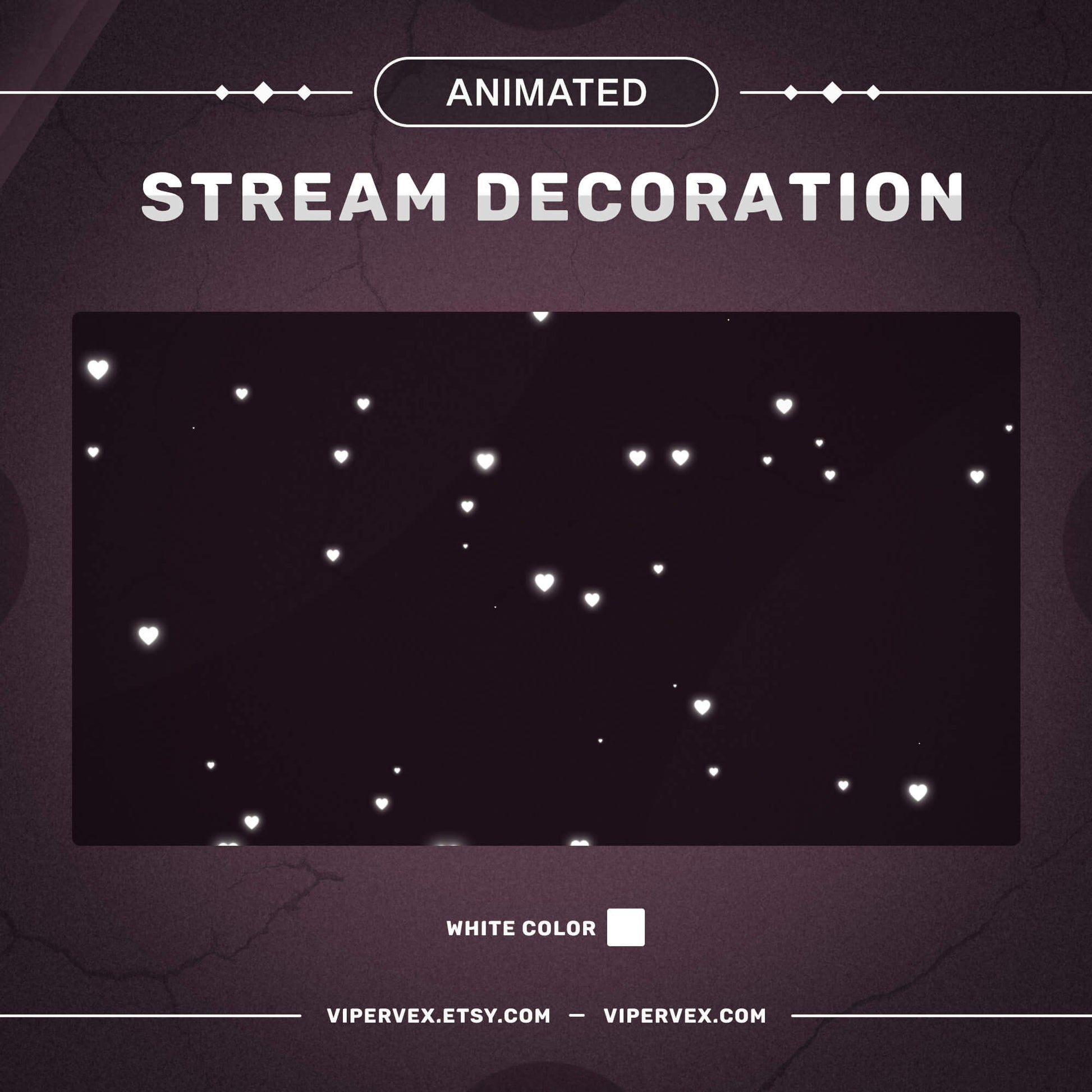 Animated Hearts Stream Decoration | Valentine's Day Hearts For Streamers and Vtubers | Twitch Stream Decoration | Twitch Overlay