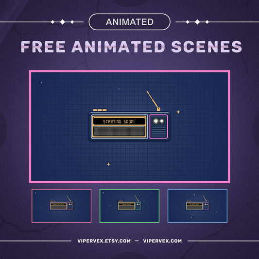 Free Animated Twitch Screens, Starting Soon Screen Twitch, offline twitch screens, brb screen for twitch,