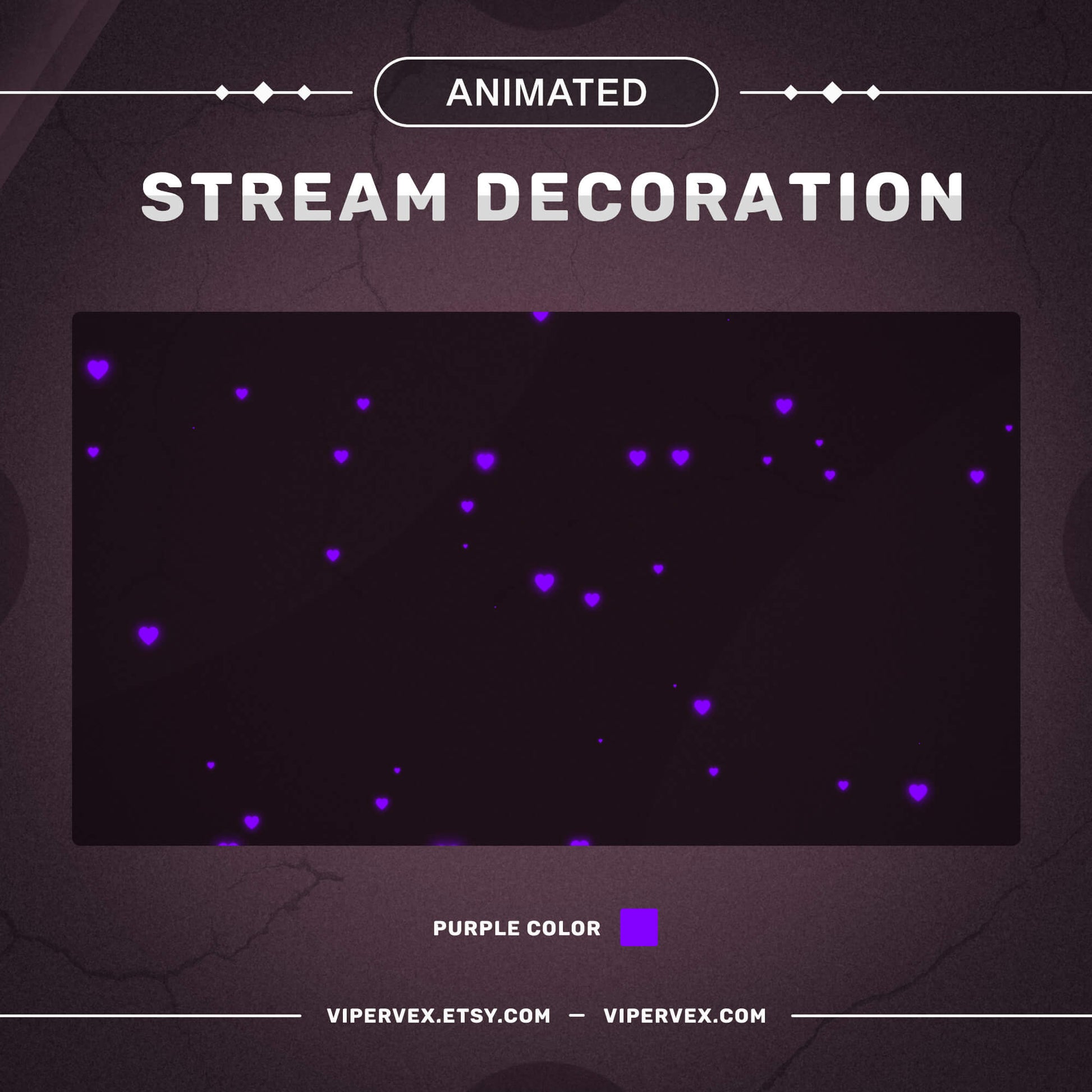 Animated Hearts Stream Decoration | Valentine's Day Hearts For Streamers and Vtubers | Twitch Stream Decoration | Twitch Overlay