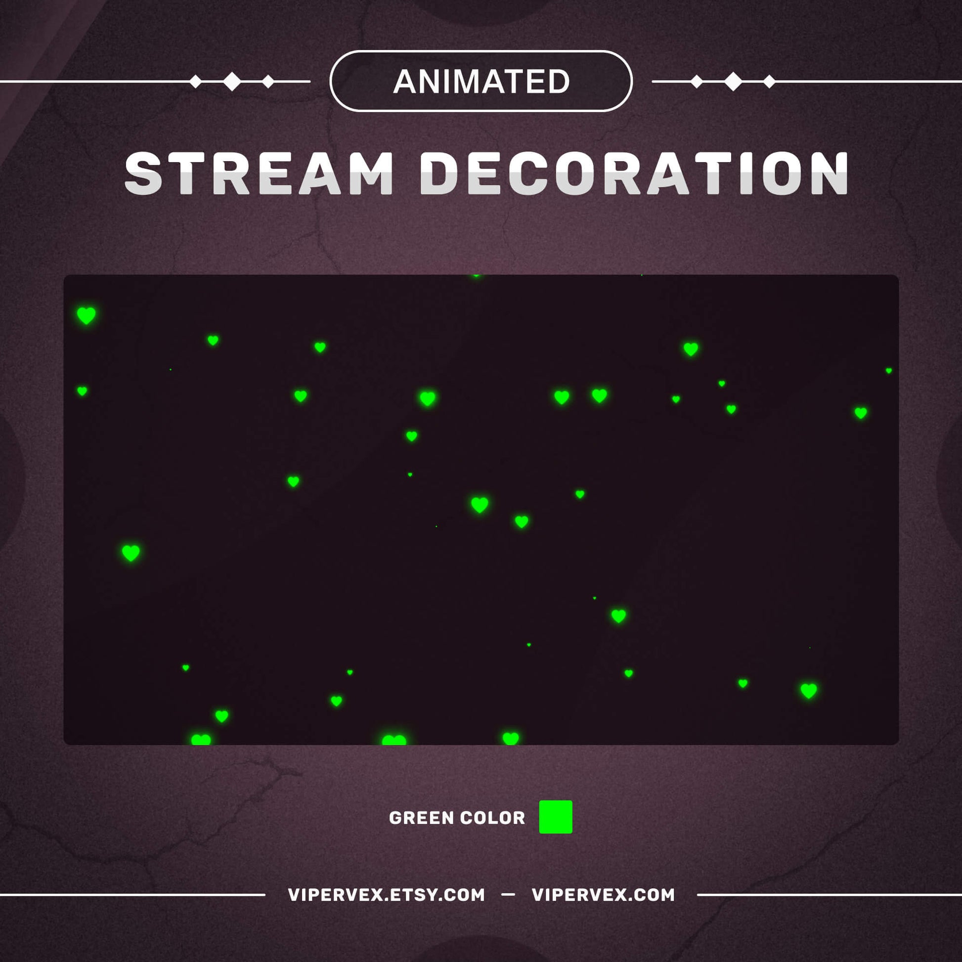 Animated Hearts Stream Decoration | Valentine's Day Hearts For Streamers and Vtubers | Twitch Stream Decoration | Twitch Overlay