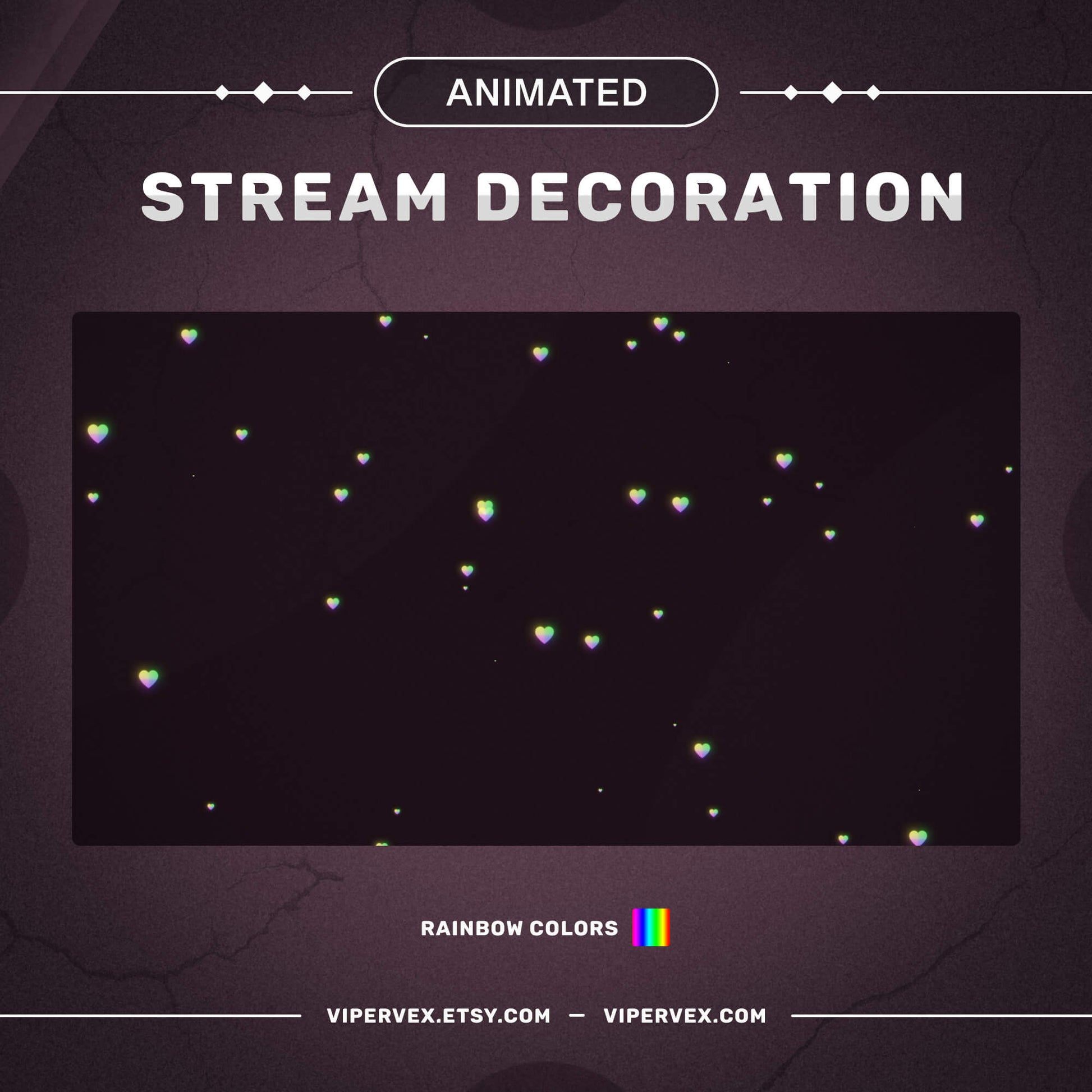 Animated Hearts Stream Decoration | Valentine's Day Hearts For Streamers and Vtubers | Twitch Stream Decoration | Twitch Overlay