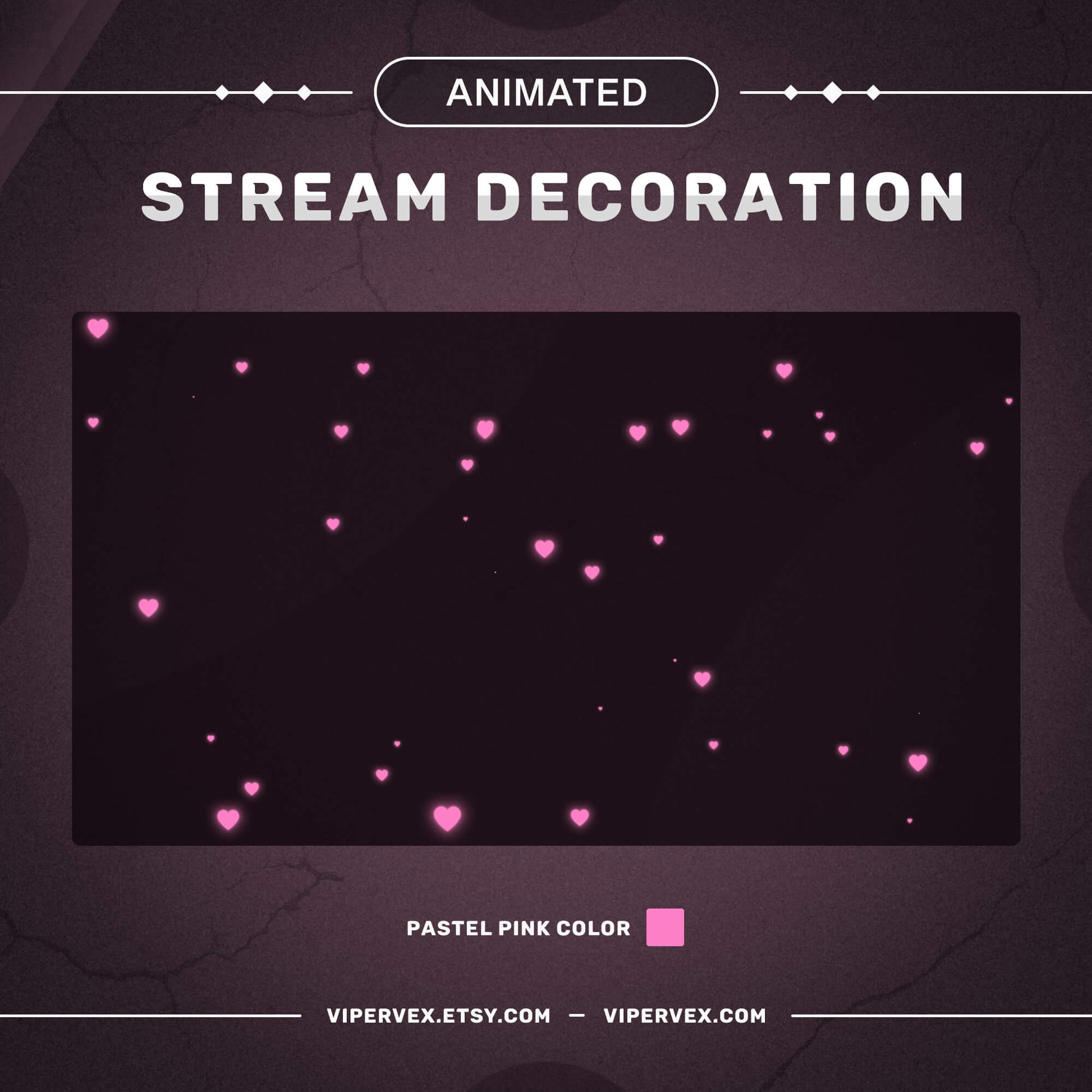 Animated Hearts Stream Decoration | Valentine's Day Hearts For Streamers and Vtubers | Twitch Stream Decoration | Twitch Overlay