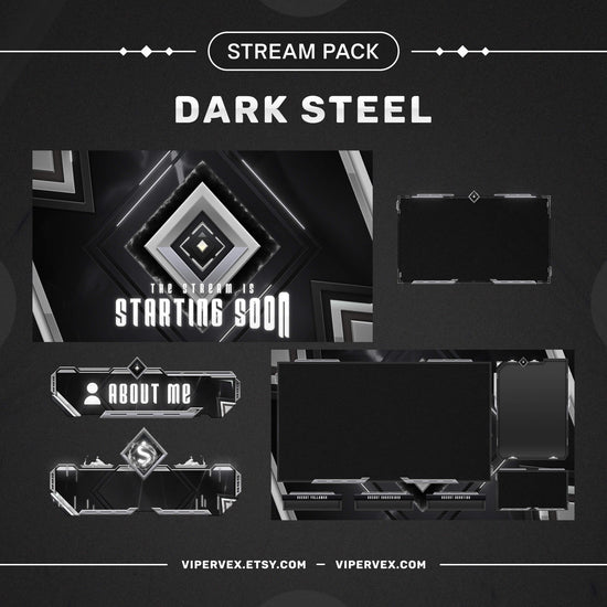 Dark Goth Animated Stream Pack | Chatting Animated Overlays | Animated Alerts | Gothic Vtuber Overlays | Black Twitch Overlays