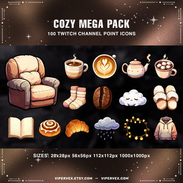 Cozy Twitch Channel Points Icons Pack 100