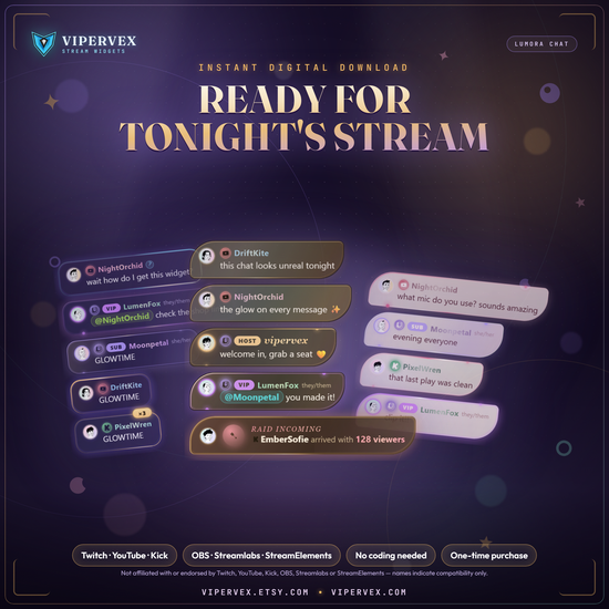 LUMORA CHAT multistream chat widget by ViperVex closing card
