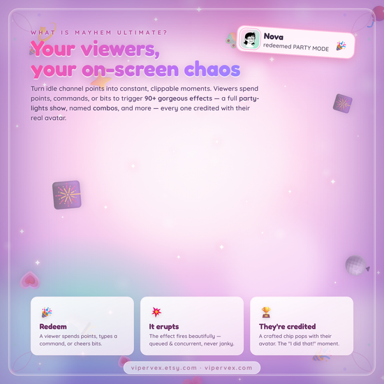 Overview of the channel points effects overlay running on a stream scene