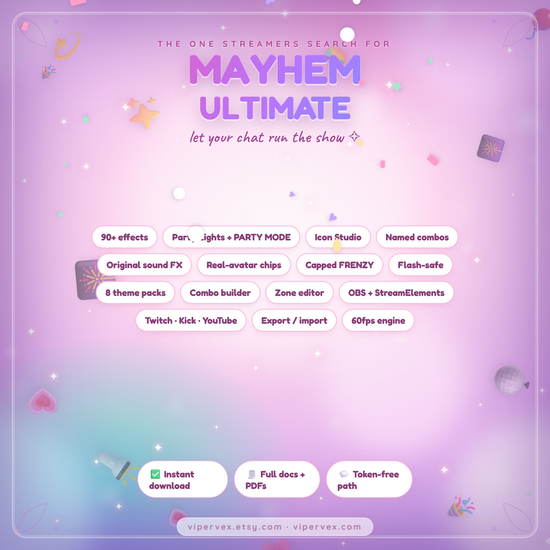 MAYHEM ULTIMATE channel points effects widget by ViperVex closing card
