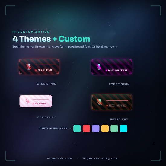 The four themes: Studio Pro, Cyber Neon, Cozy Cute and Retro CRT
