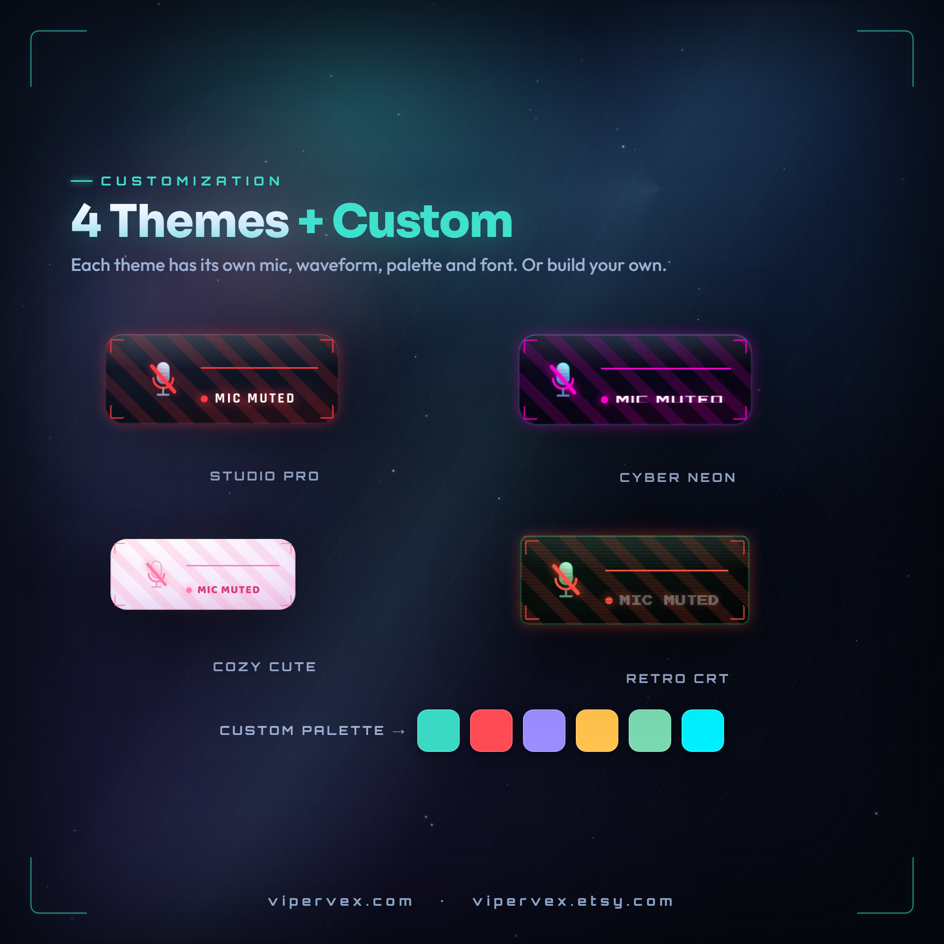 The four themes: Studio Pro, Cyber Neon, Cozy Cute and Retro CRT