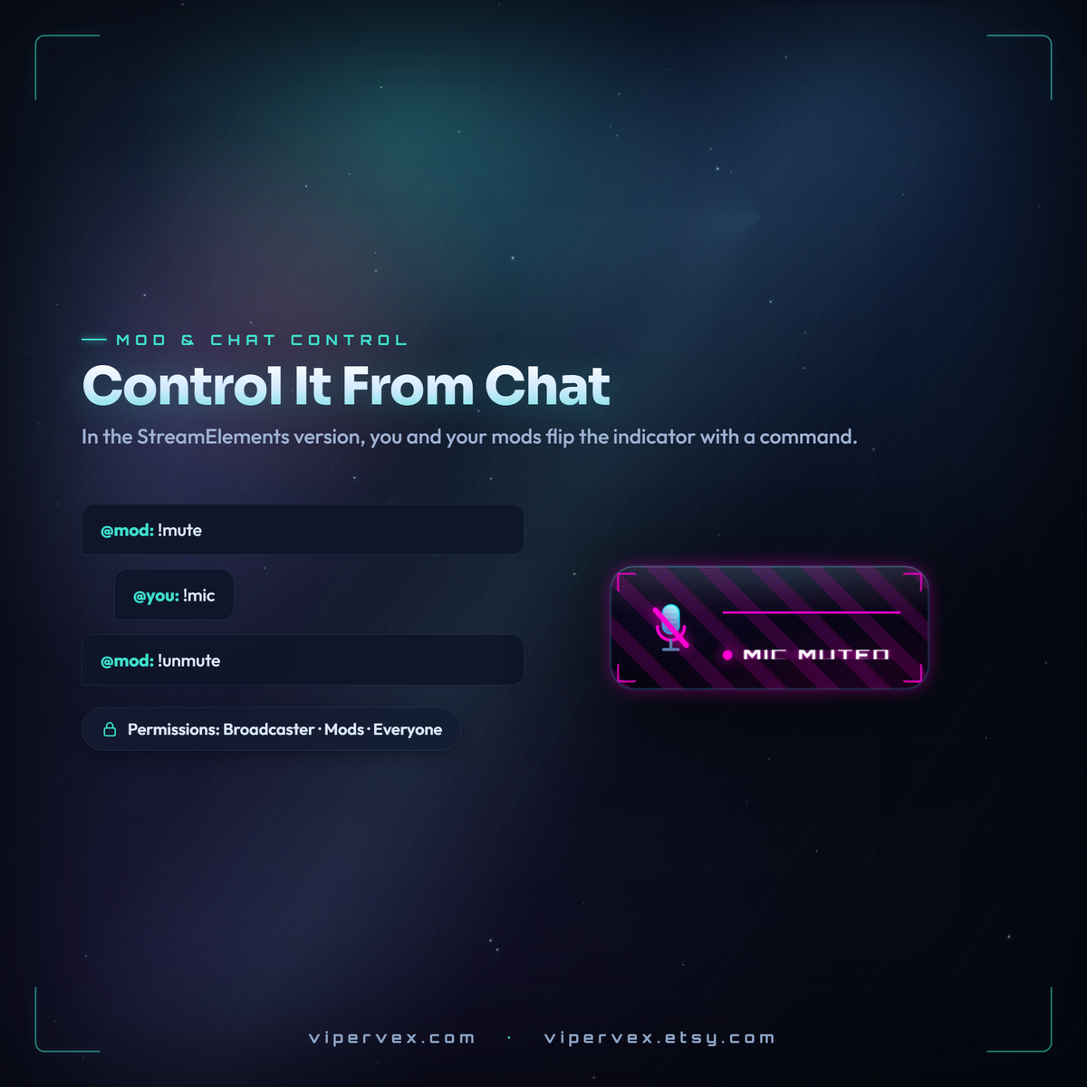 Controlling the mic indicator from chat in the StreamElements build