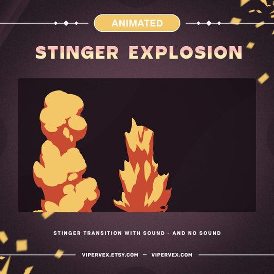 Stinger Transition Twitch Explosion Effect, Animated Stream Transition, obs stream labs, Stream Layout