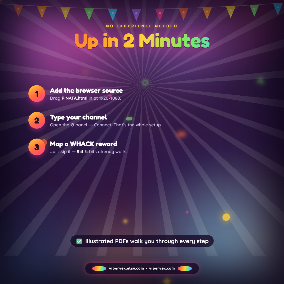 Easy setup steps for the Twitch pinata mini game overlay