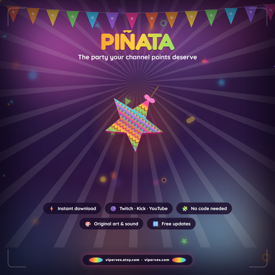 PINATA channel points mini game widget by ViperVex closing card