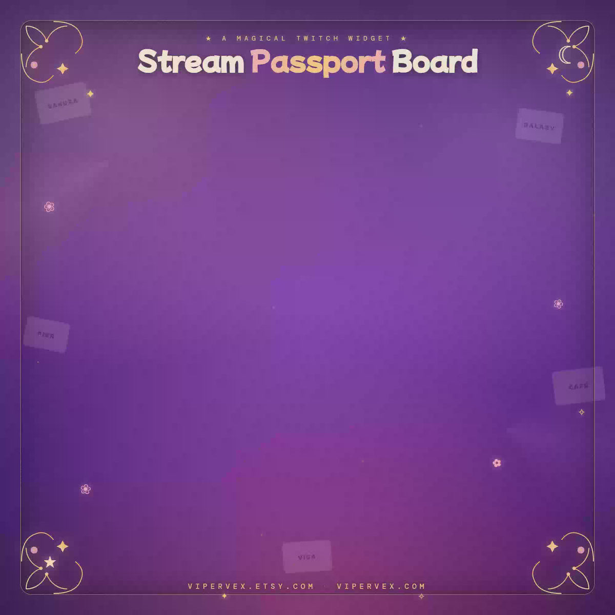 Stream Passport Board demo: the passport opens, pages turn and a new stamp lands with the mascot reacting