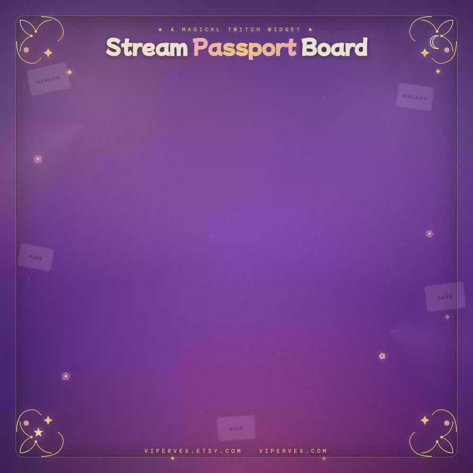 Stream Passport Board demo: the passport opens, pages turn and a new stamp lands with the mascot reacting
