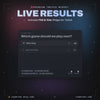 Live Results Poll widget demo: chat votes with !1 !2 !3 and the bars race to a crowned winner