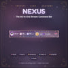 NEXUS demo: the command bar cycles stats, goals and events, then runs a giveaway draw