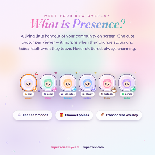 Overview of the presence overlay sitting along the edge of a stream scene