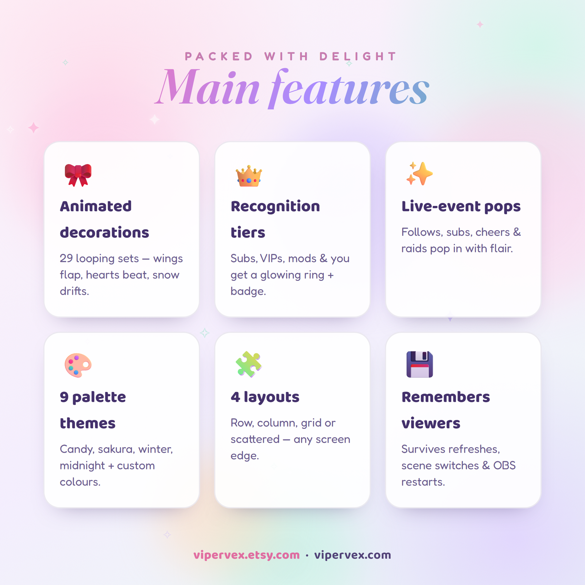 Features: ten statuses, four layouts, nine positions and automatic recognition rings