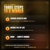 How it works: chat types the keyword, entries build, then the draw plays out